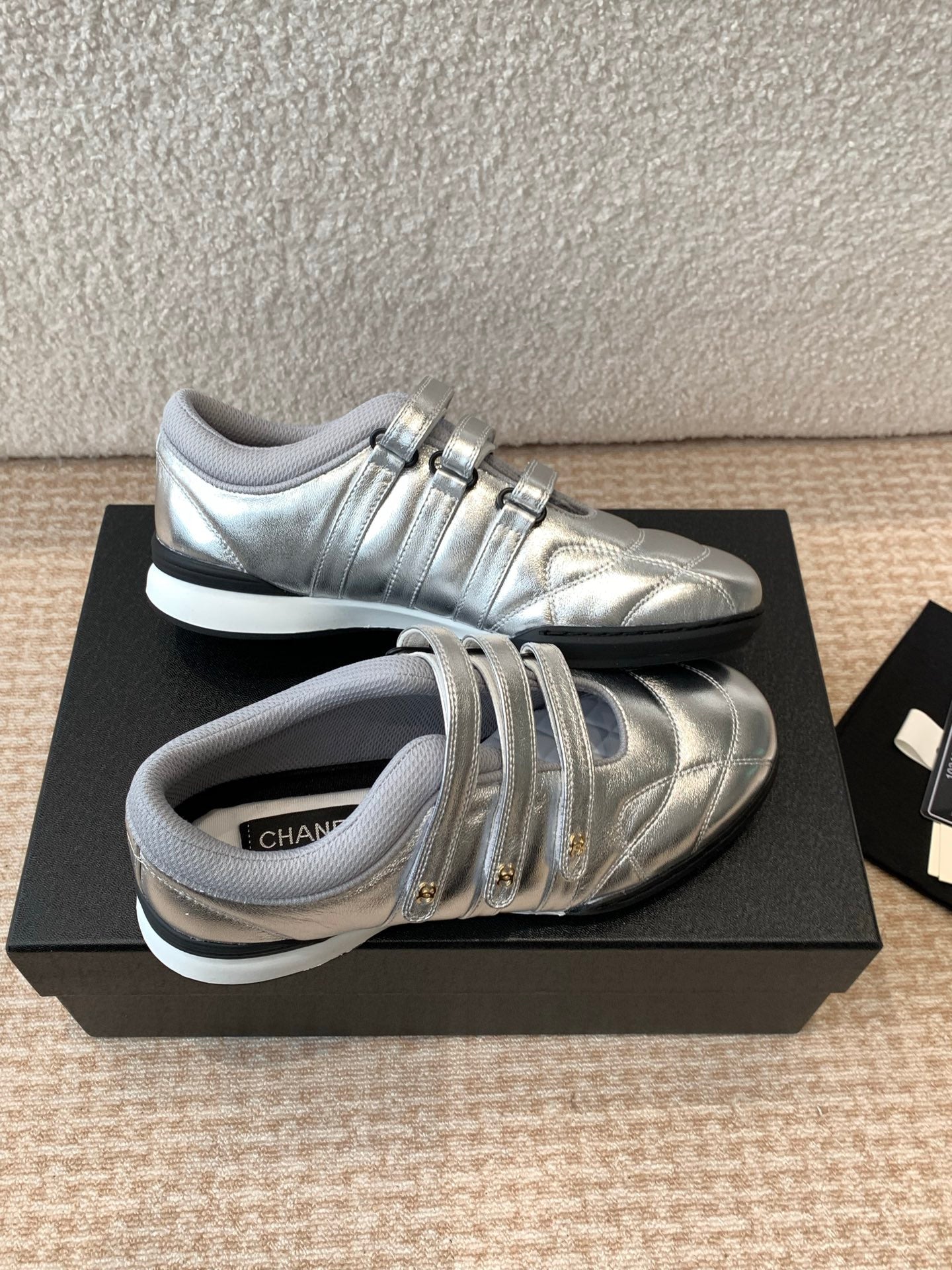 MARY JANE SNEAKERS IN SILVER LAMBSKIN、mysite、Cacoeks