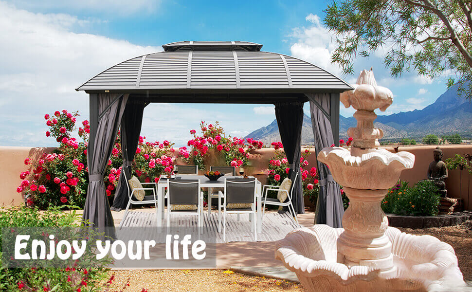 Domi Outdoor Living 10' x 12' Arc Hardtop Gazebo