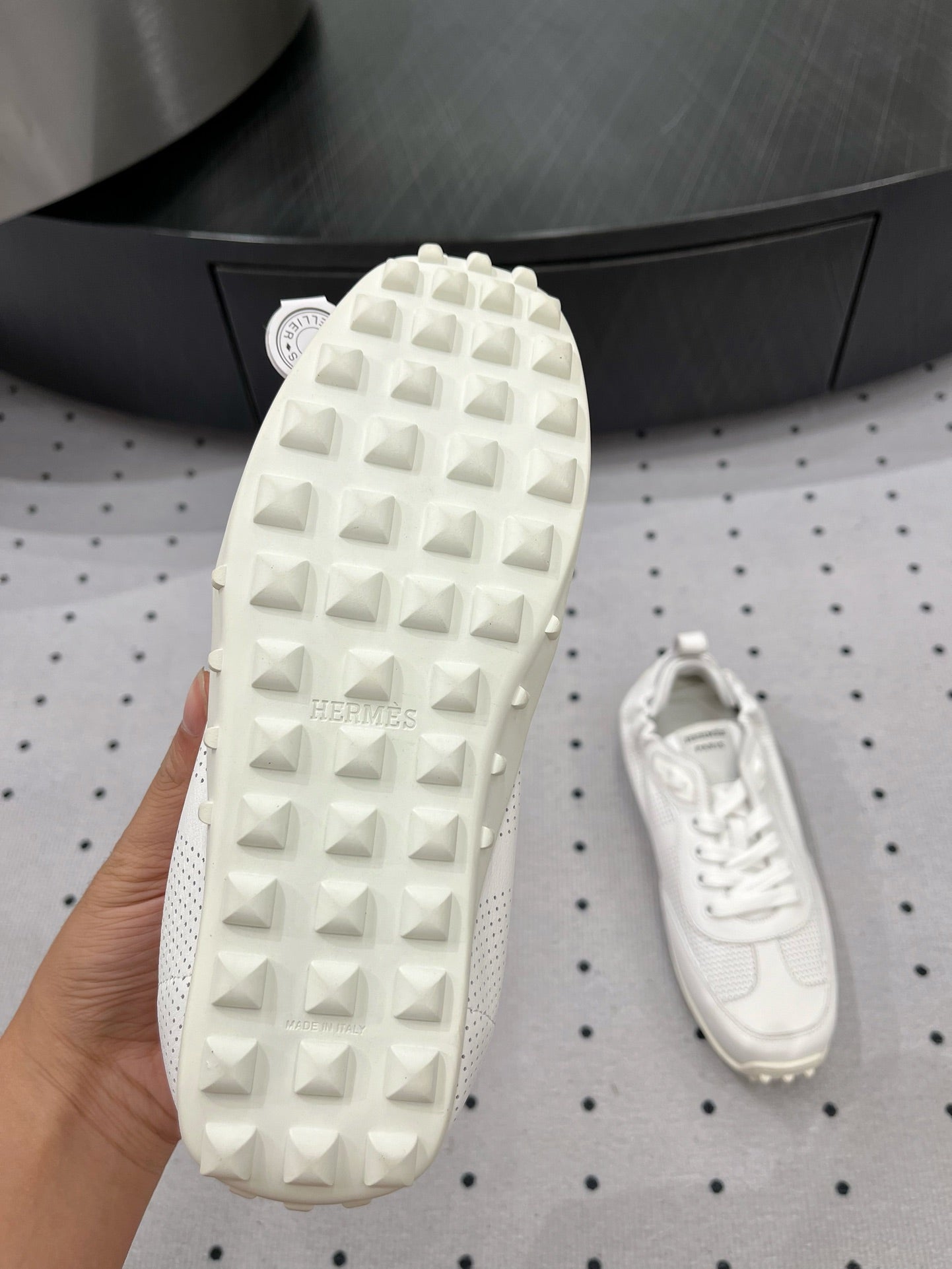 TRAIL SNEAKER IN WHITE CALFSKIN、mysite、Cacoeks