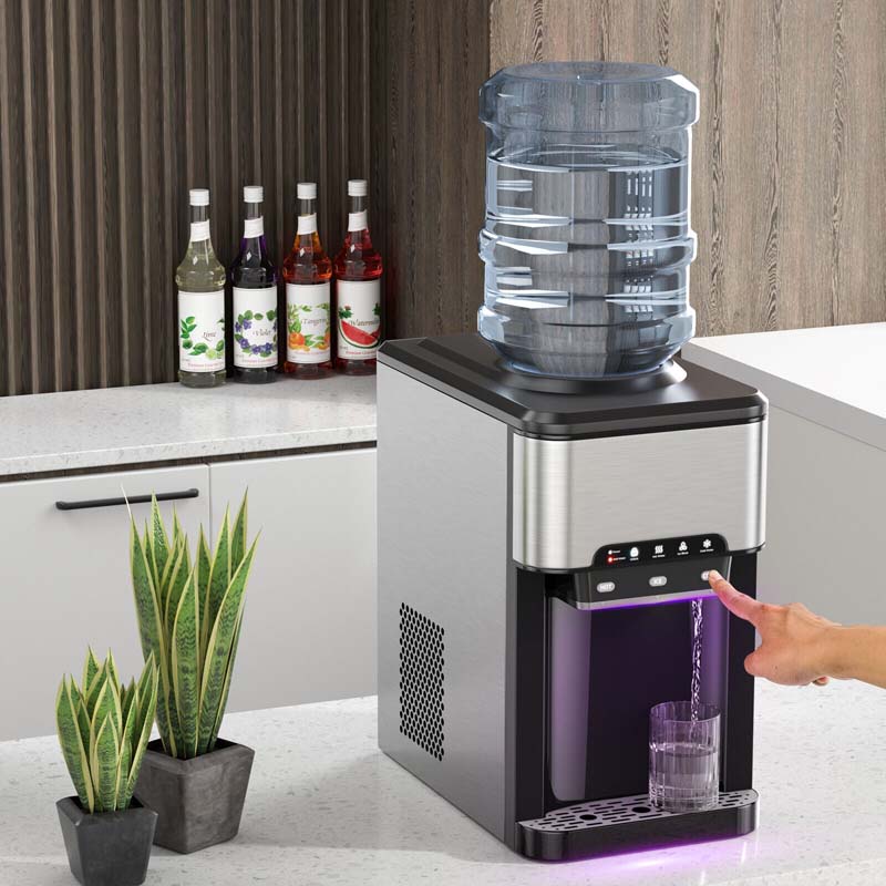 Eletriclife 3-in-1 Water Cooler Dispenser with Built-in Ice Maker and 3 Temperature Settings