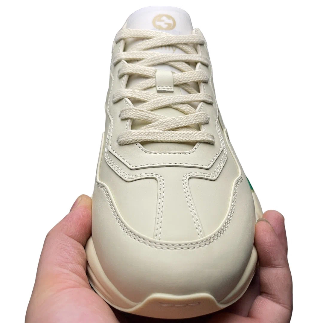 Gucci Rhyton Gucci Logo Leather Sneaker Beige、mysite、Cacoeks