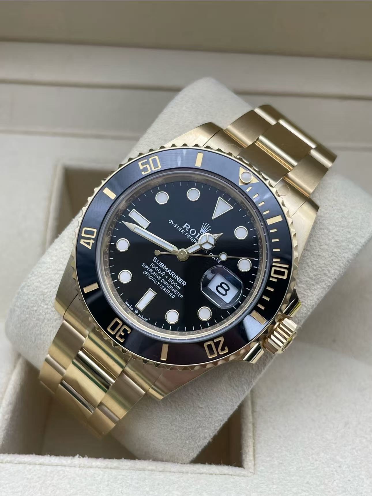 Rolex Submariner Super Clone Swiss ReplicaWatch 18kGold Ref 126618LN 3235 SwissMovement