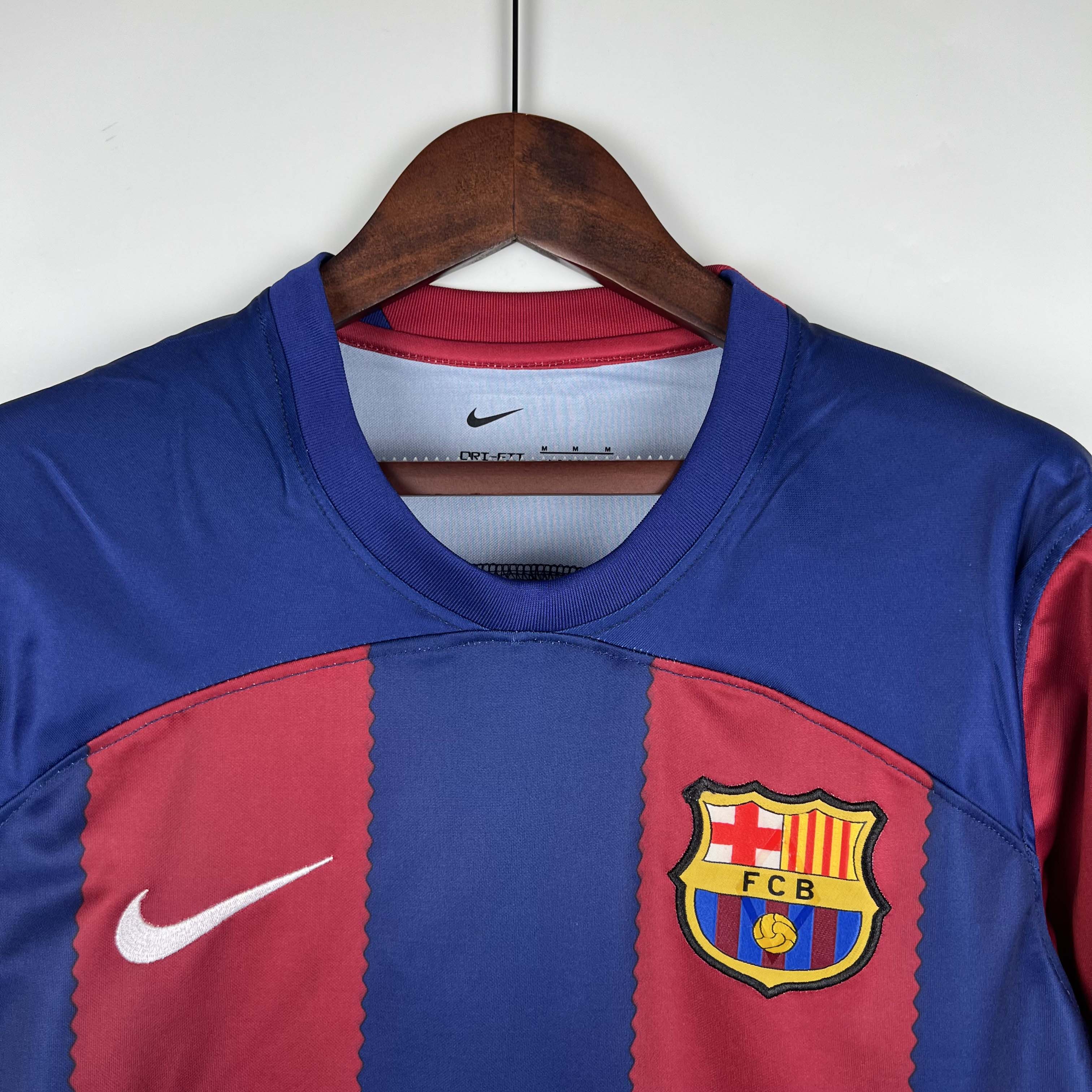 2023/2024 Long Sleeve Barcelona Home 1:1 Thai Quality:football jersey mysite: unitedjerseyfootball 邓江浪:football