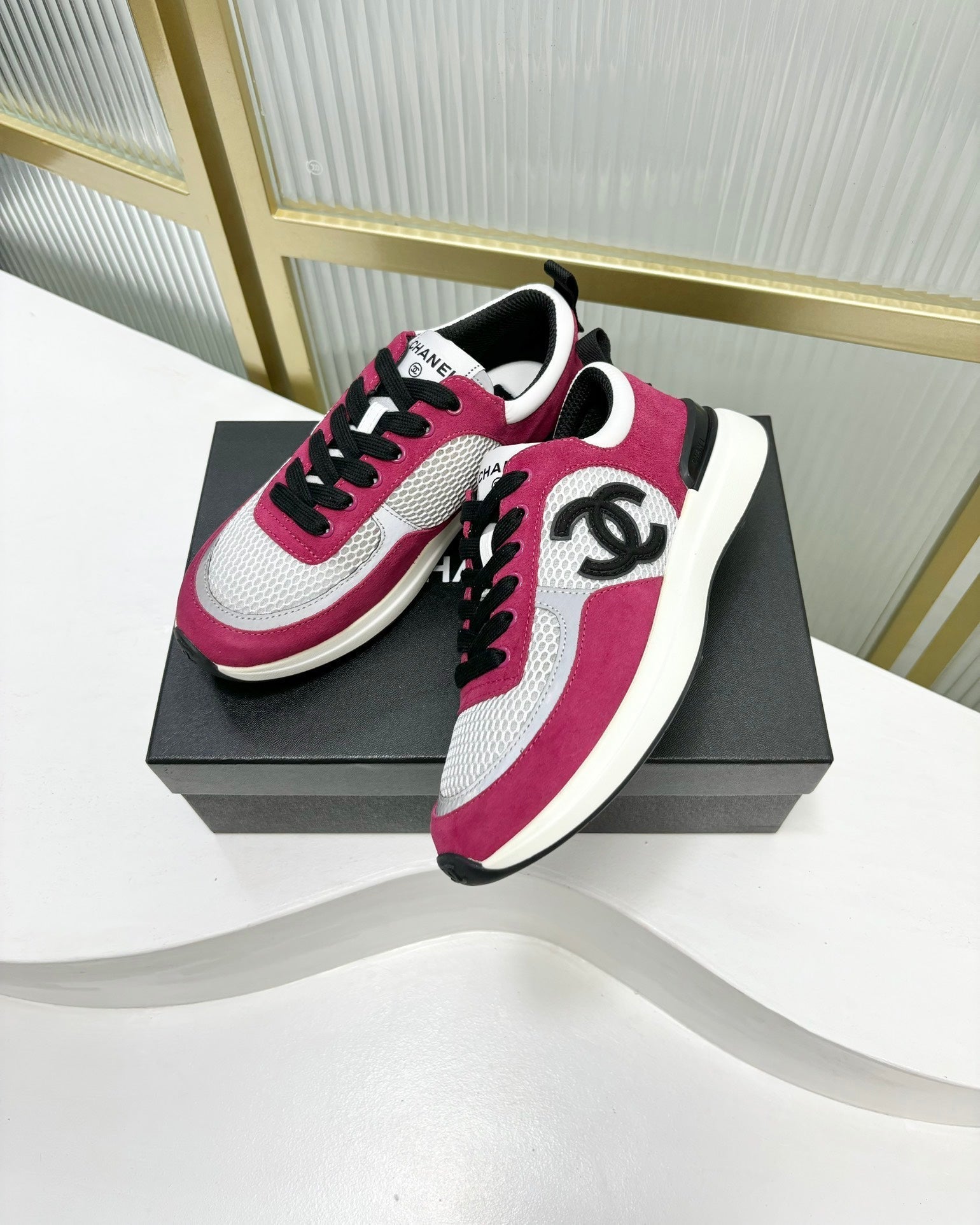SNEAKER IN BARBIE PINK SUEDE AND GREY BREATHABLE MESH、mysite、Cacoeks
