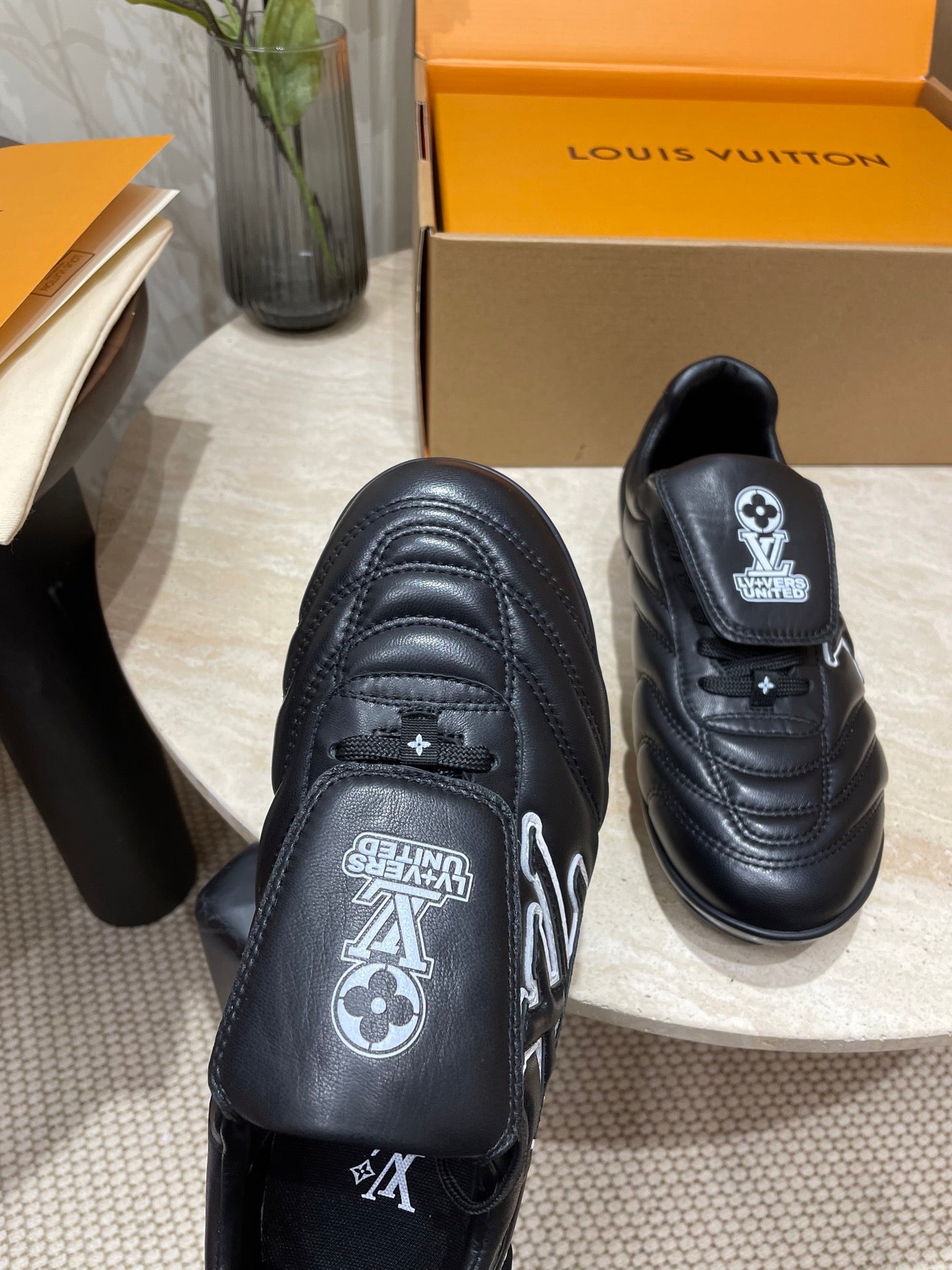 FOOTPRINT SOCCER SNEAKER IN BLACK CALFSKIN、mysite、Cacoeks