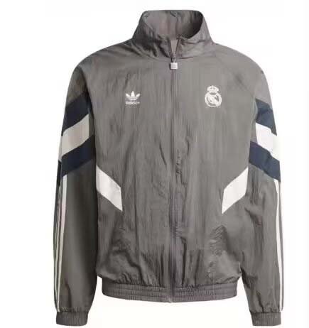 24/25 Real Madrid Windbreaker Gray Soccer Jersey-mysite Custom Football Kit- Nextkits