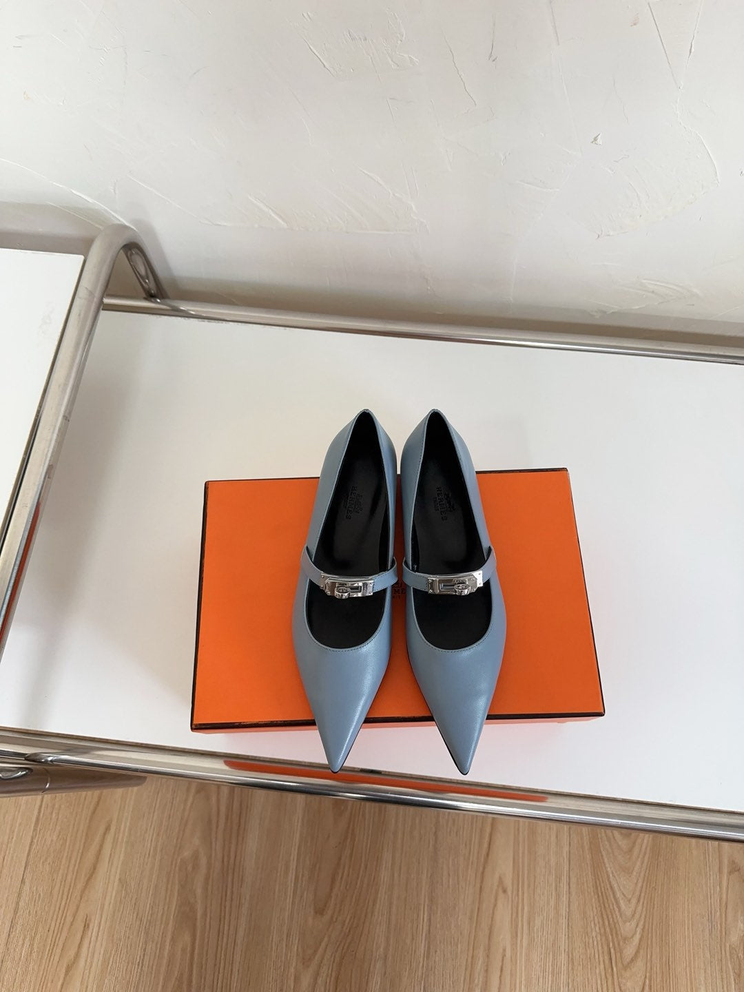 KIARA FLAT PUMP IN CERULEAN BLUE CALFSKIN、mysite、Cacoeks