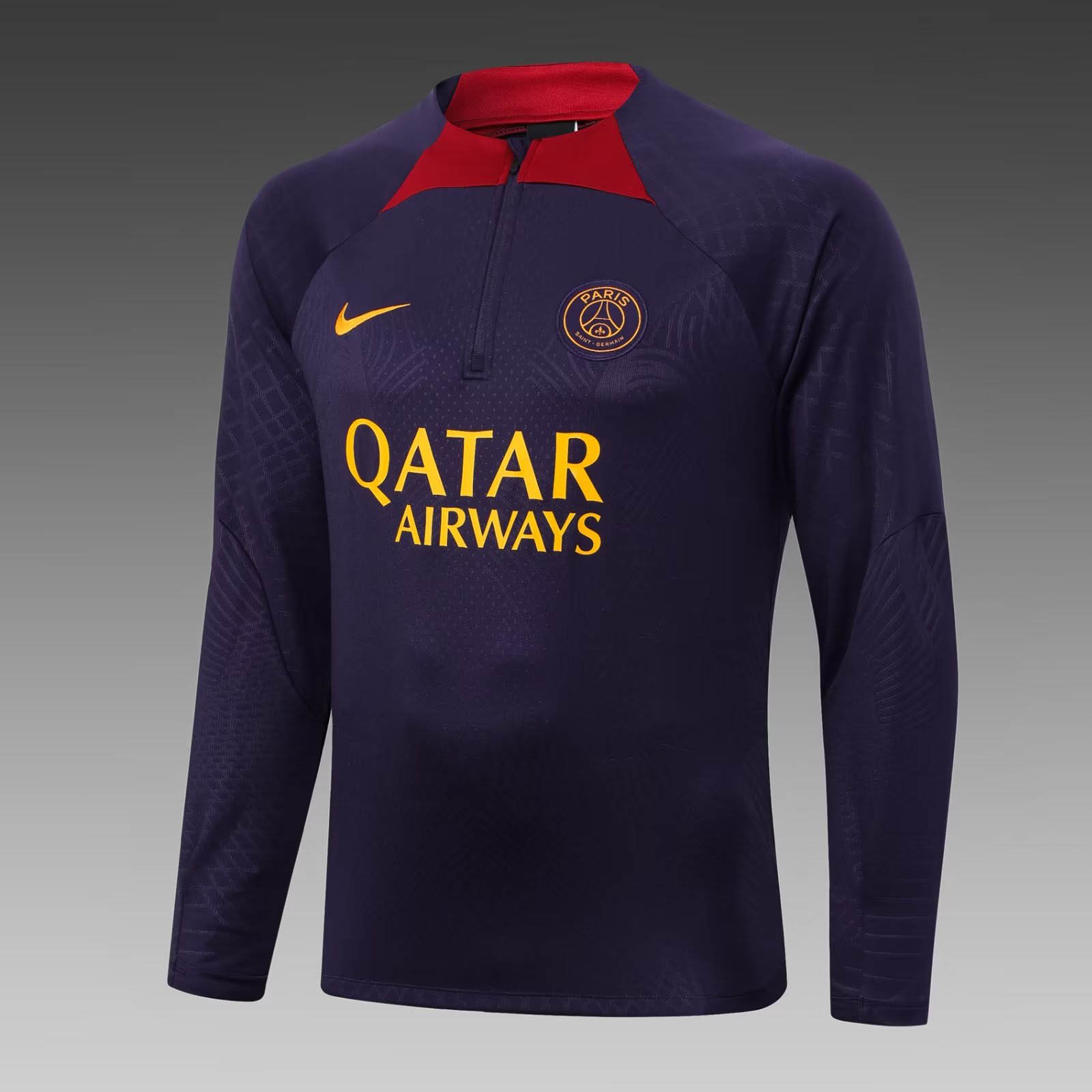 2023/2024 Psg Paris Saint-Germain Half-Pull Training Suit Purple Set:football jersey mysite: unitedjerseyfootball 邓江浪:football