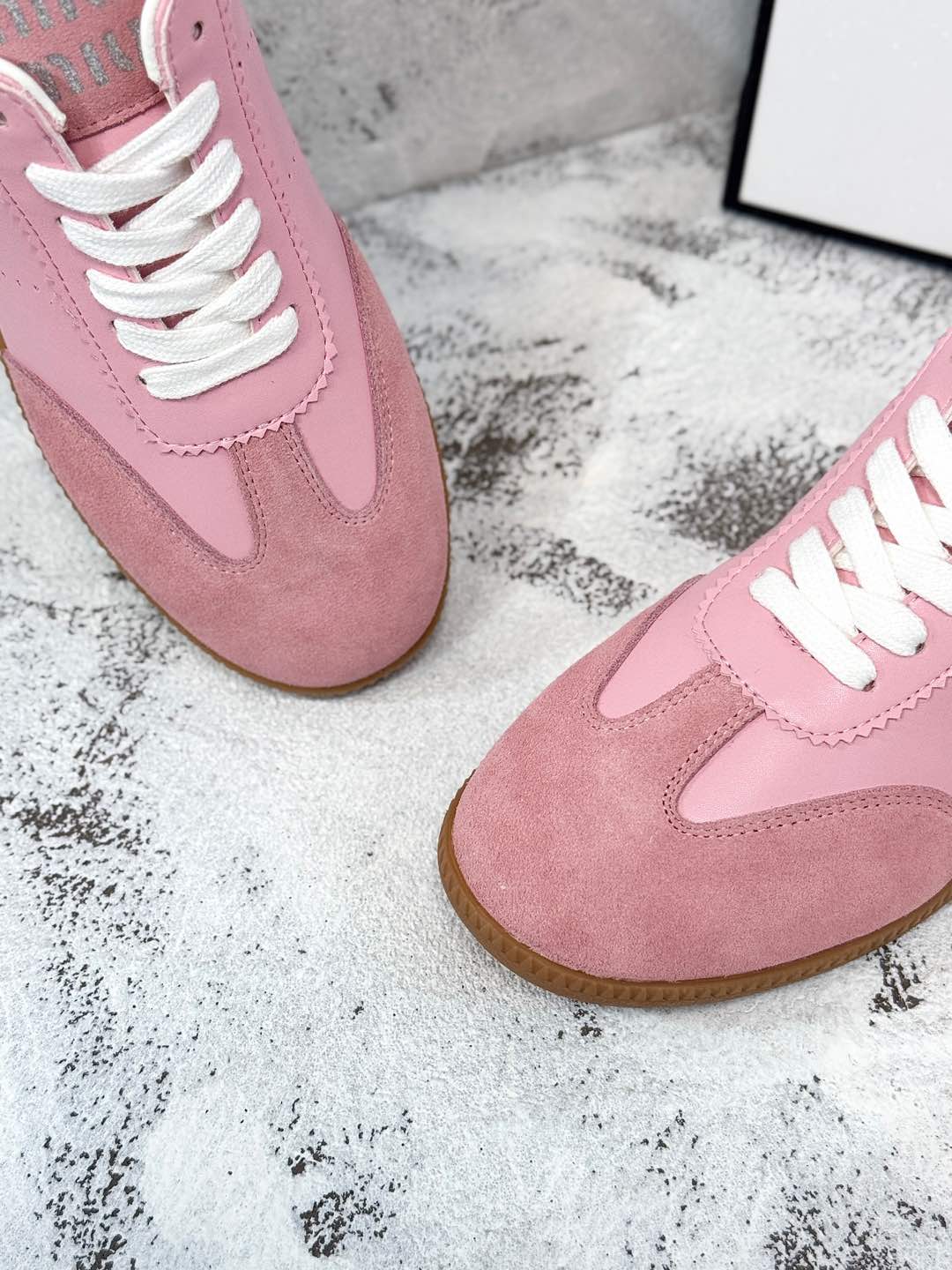 RETRO SNEAKERS IN PINK LAMBSKIN MIX SUEDE、mysite、Cacoeks