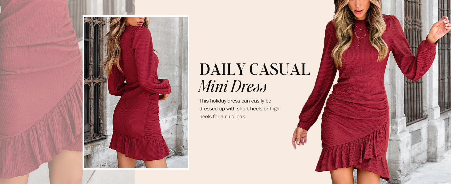 wine red dress