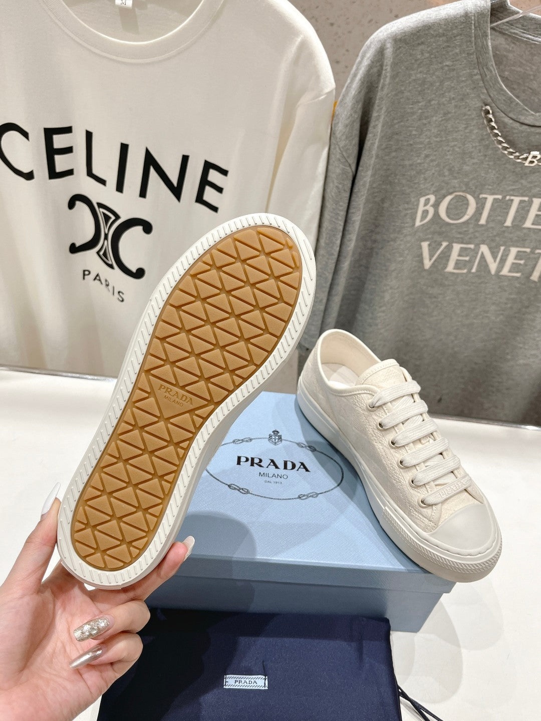 PRA PRINTED COTTON SNEAKERS WHITE CANVAS、mysite、Cacoeks