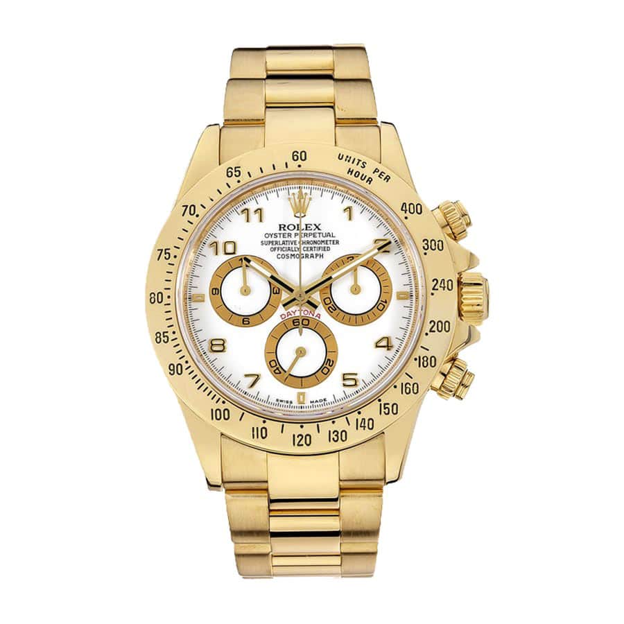 Rolex Daytona Cosmograph 116528 Yellow Gold White Dial Oyster Replica-fasswatch