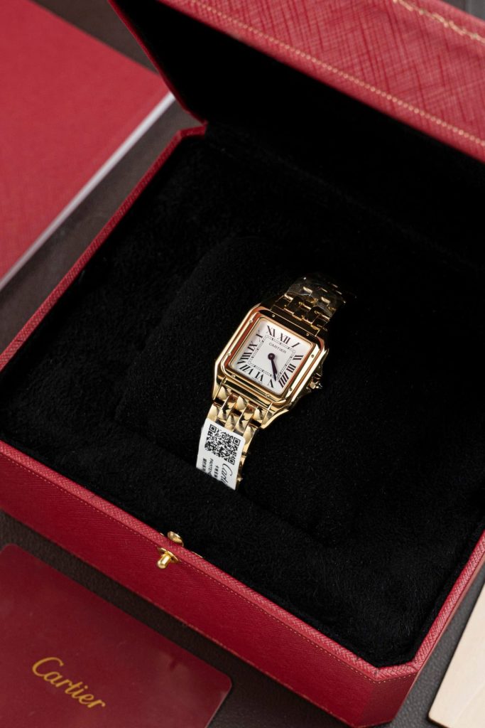 Đồng Hồ Cartier Panthere WGPN0009 Replica 11 Mạ Vàng Gold Mặt Trắng 27x37mm (2)