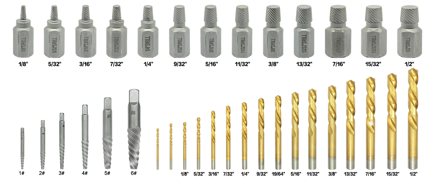 35-Piece Helical Screw Puller Bolt Puller Kit