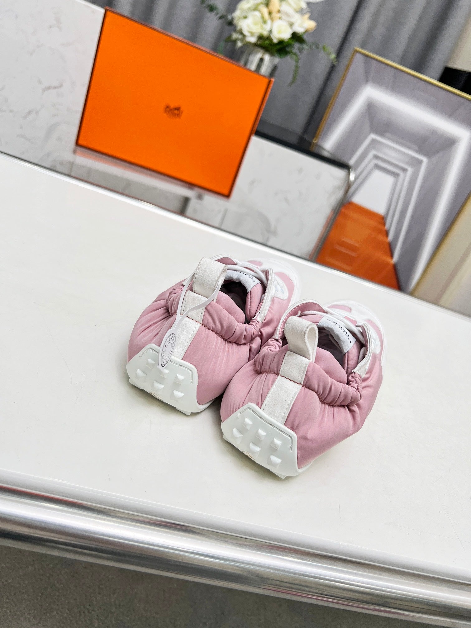 SKATEBOARD SHOES LIGHT PINK MIX WHITE SUEDE、mysite、Cacoeks