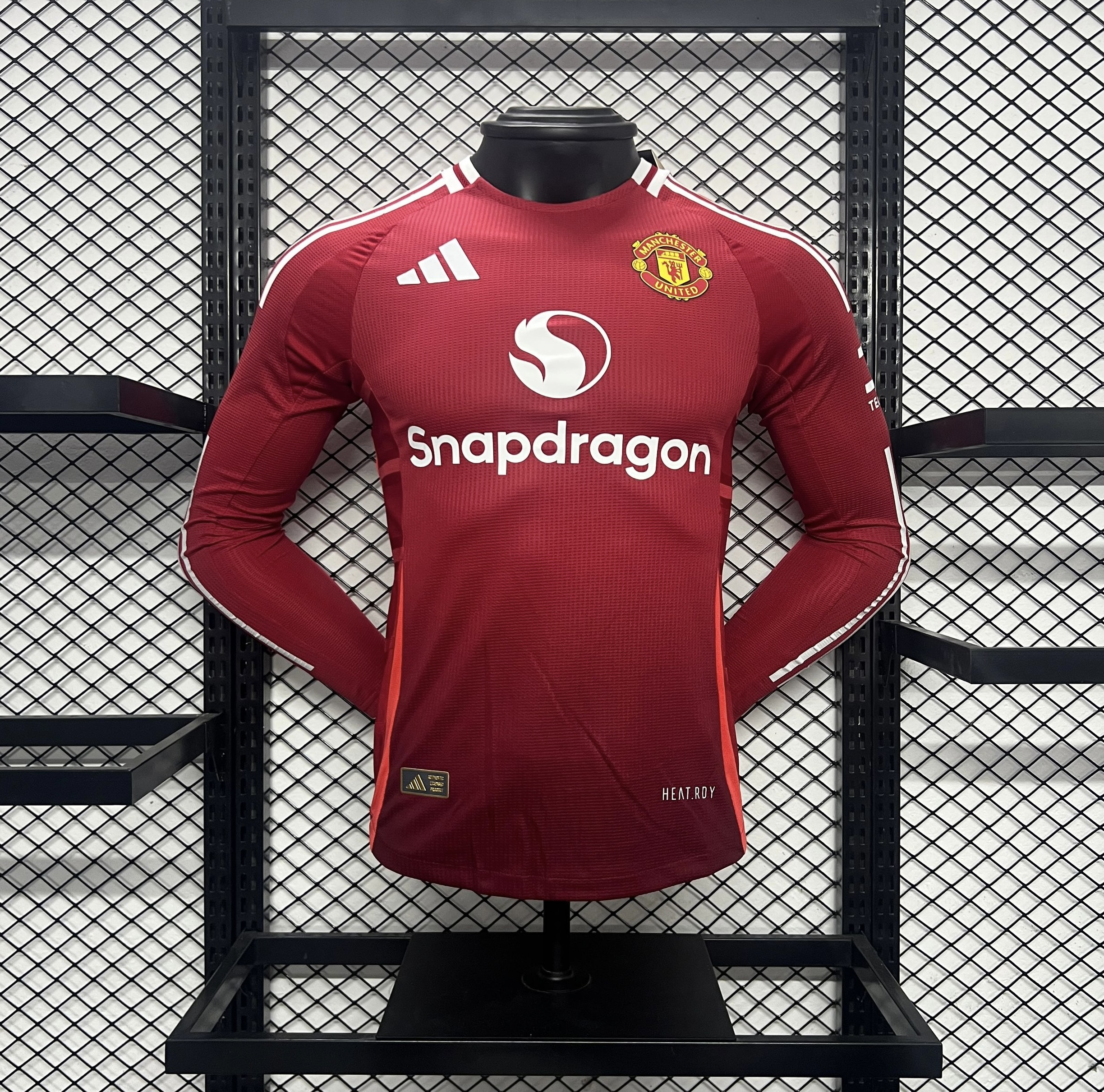 ManixJersey.com | Manchester United 24-25 Home Long Sleeve Jersey - Player Version -Customize Name, Number and Patch | Worldwide Shipping