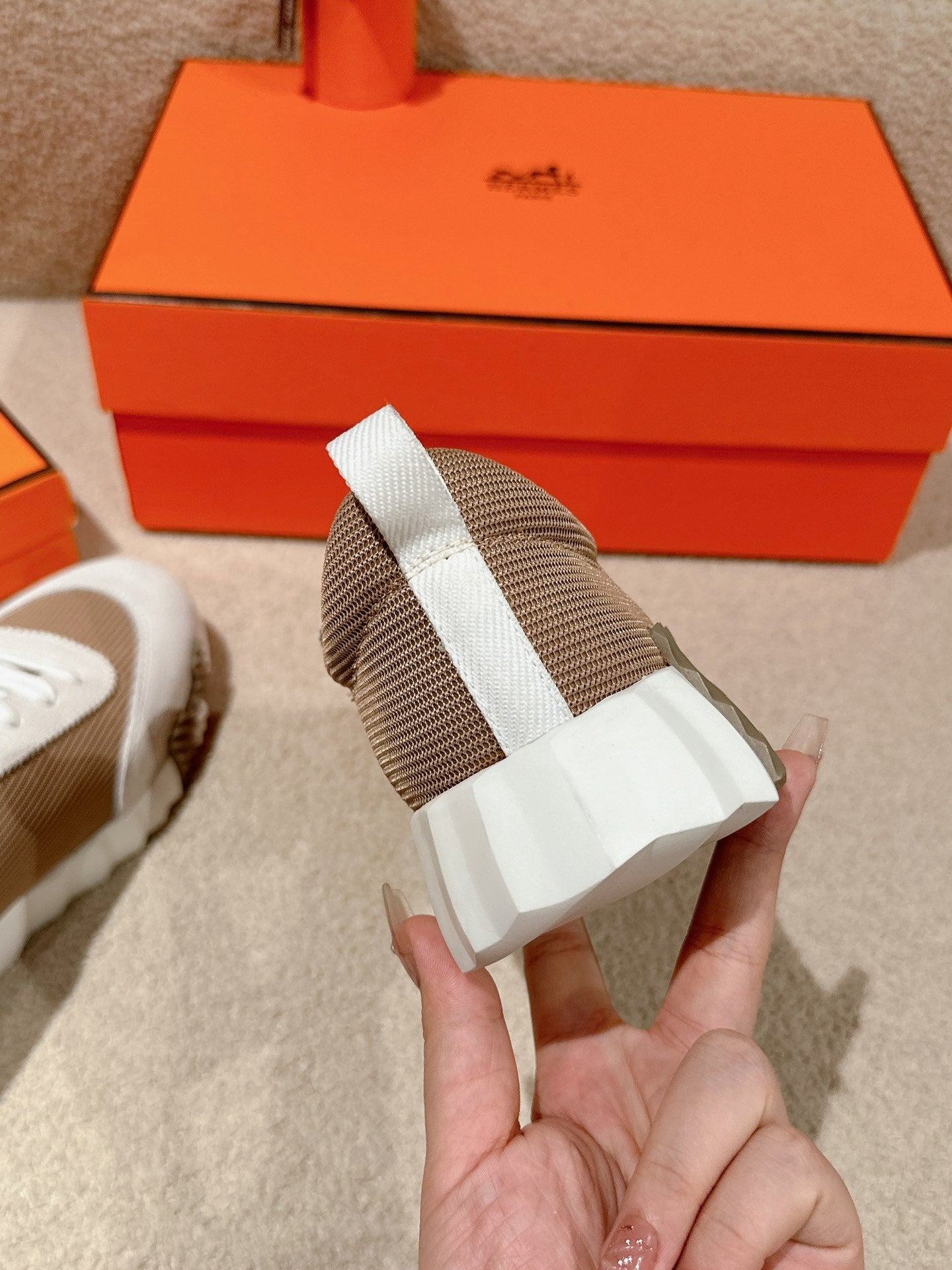 MAINLAND SNEAKER IN PALE GRAY SUEDE AND LIGHT BROWN BREATHABLE MESH FABRIC、mysite、Cacoeks