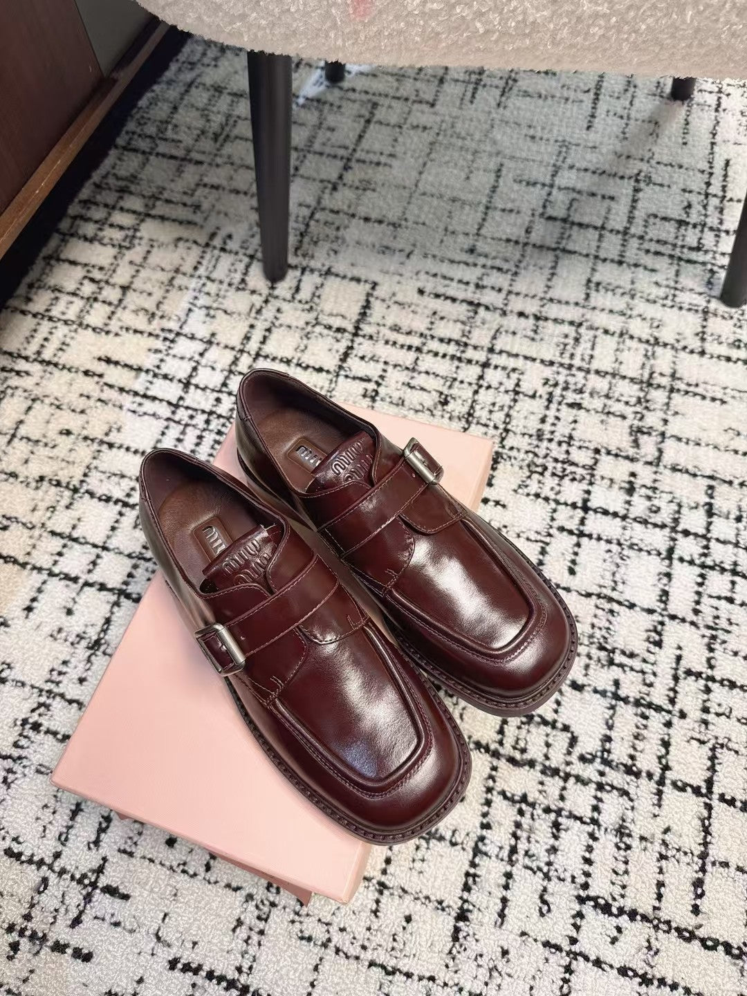 SQUARE TOE OXFORD IN SANGRIA RED SHINY CALFSKIN、mysite、Cacoeks