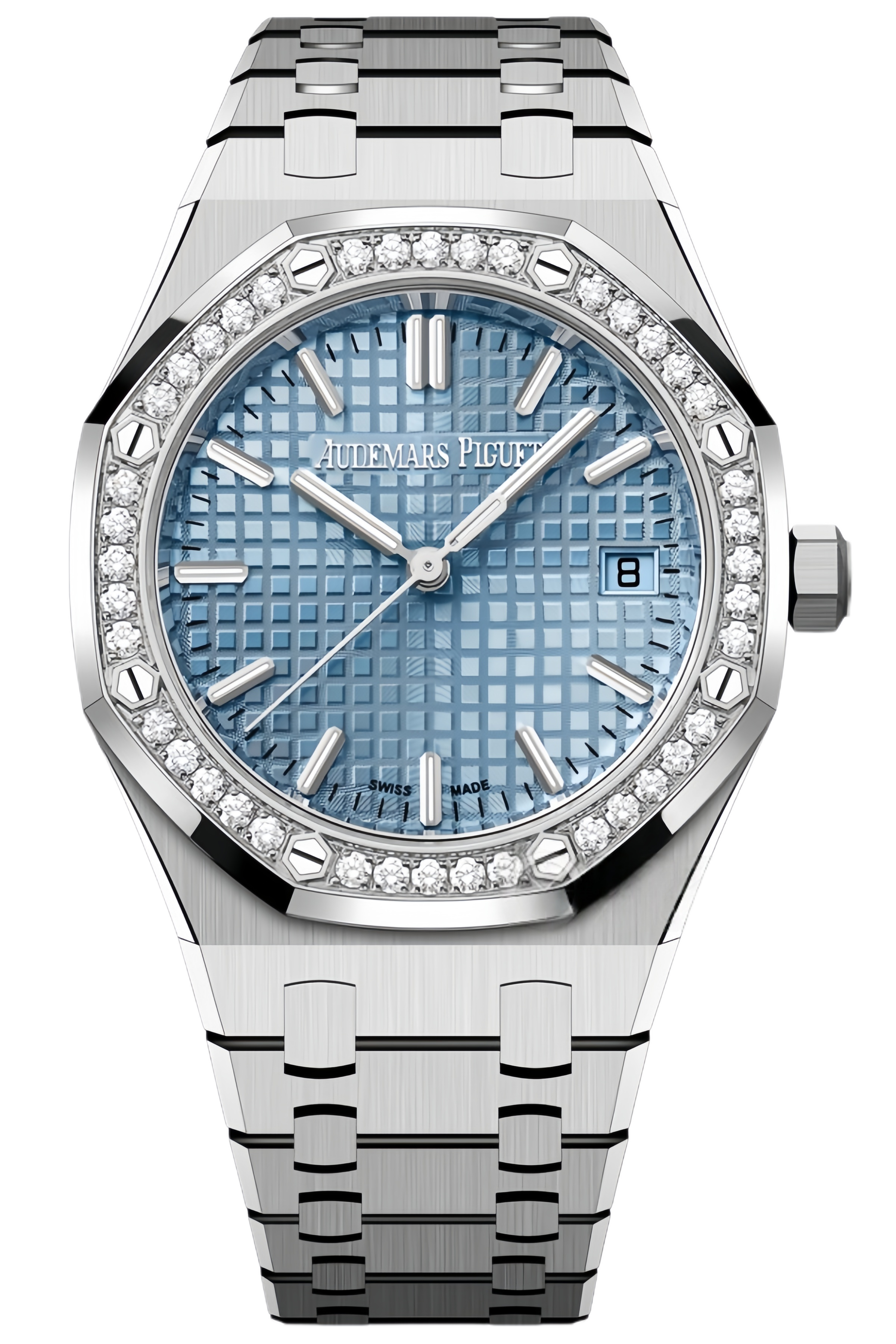 Audemars Piguet Royal Oak Ref. 77451ST.ZZ.1361ST.03 Super Clone Watch – Stainless Steel Diamond Bezel Silver Dial Swiss Replica