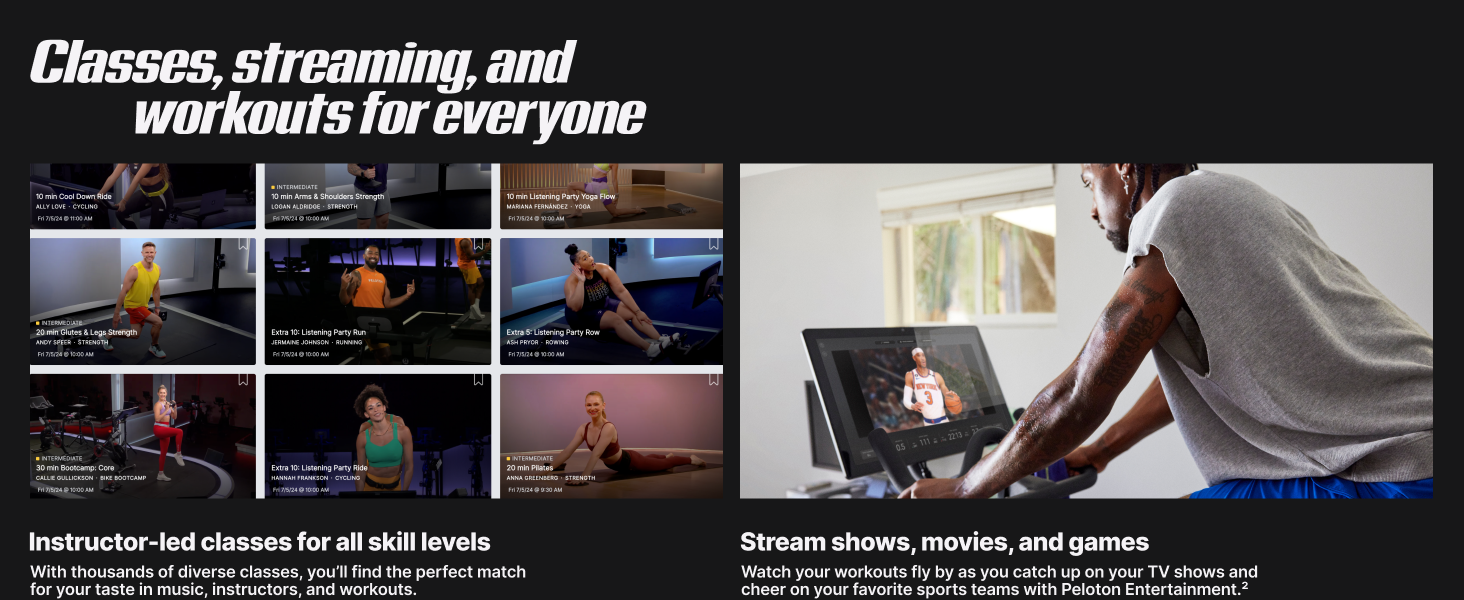 Classes, streaming, and workouts for everyone