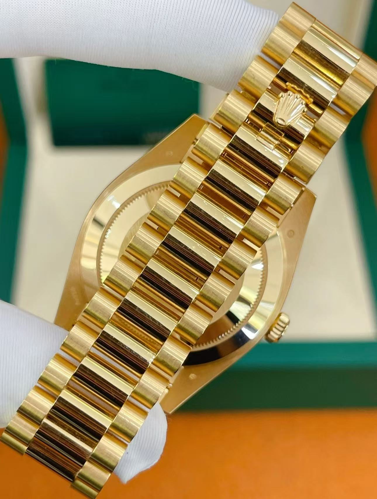 Rolex Day-Date Super Clone Swiss Replica Watch Ref M228348RBR-0039 Black Sugar Dial 3255 Swiss Movement