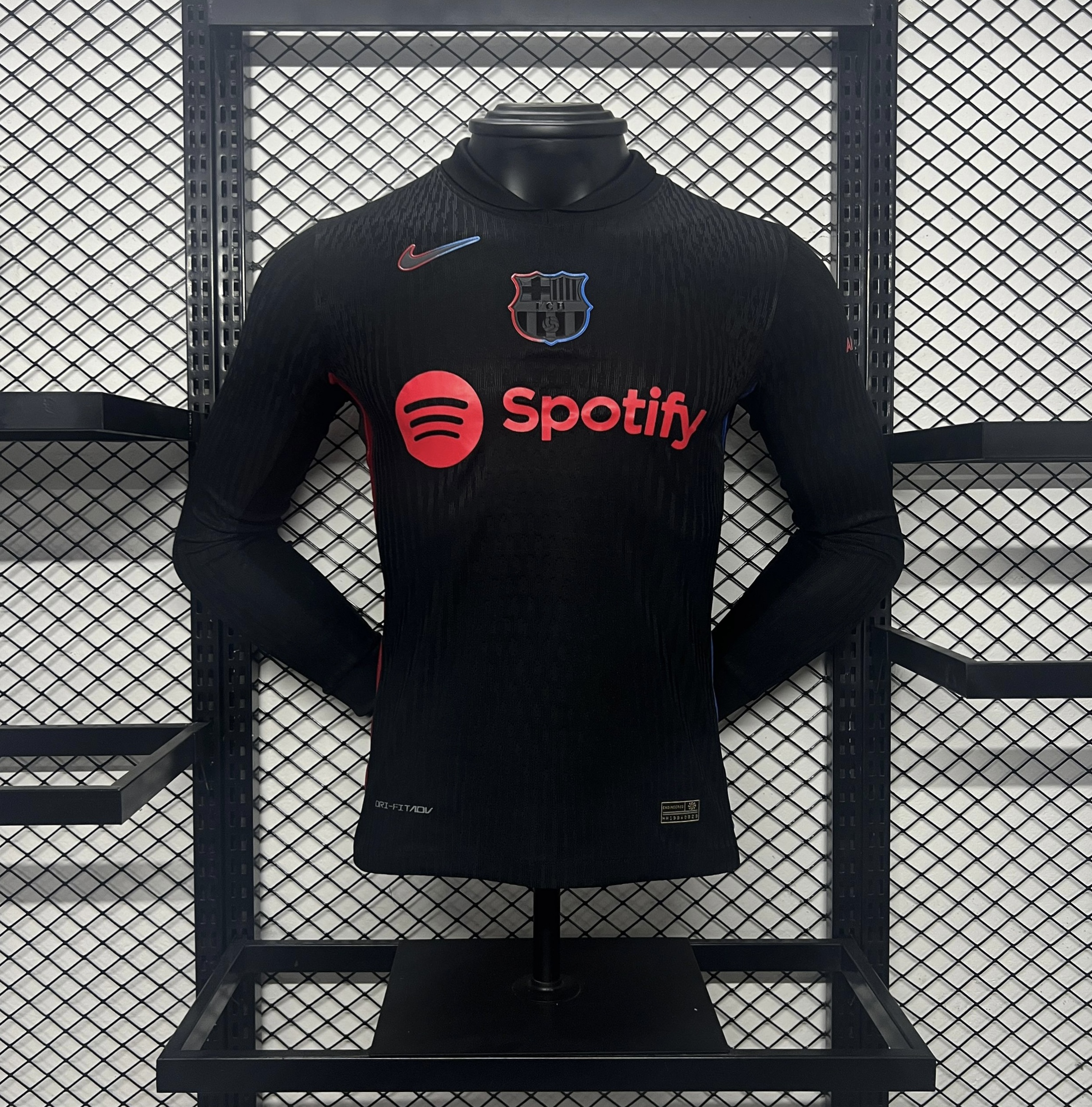 Higojerseys-Barcelona 24-25 Away Long Sleeve Jersey - Player Version