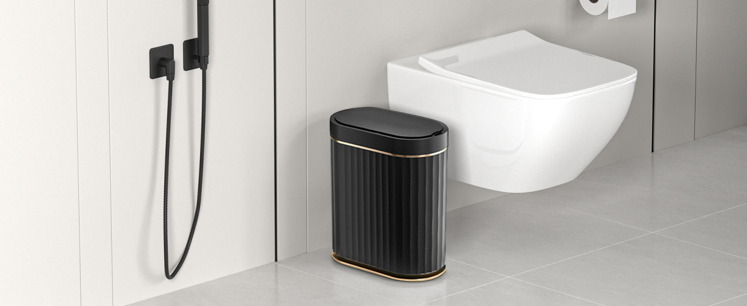 bathroom garbage can with lid