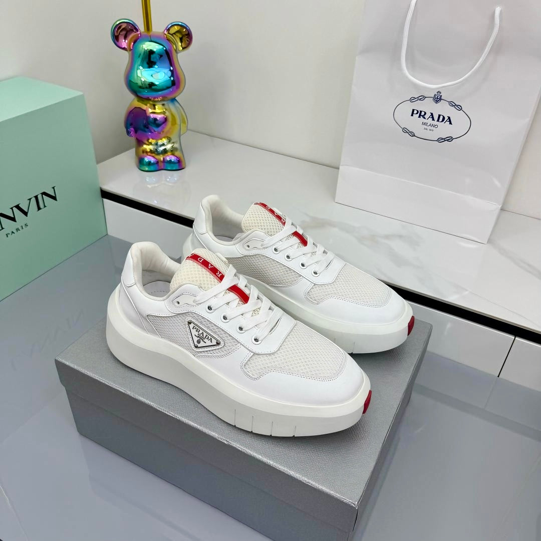 PRADA 25S SNEAKERS IN WHITE CALFSKIN、mysite、Cacoeks