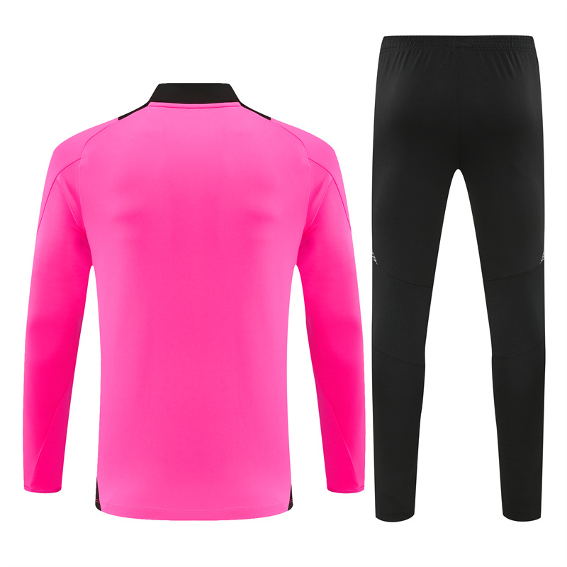 JerseysGala.com | Real Madrid 24-25 Long Sleeve Training Set - Rose Red -Customize Name, Number and Patch | Worldwide Shipping