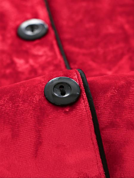 Women's Elegant Winter Pajama Set, Fitted Long Sleeve Button-Up Top & Warm Pants, Comfortable Home Wear for Cold Weather