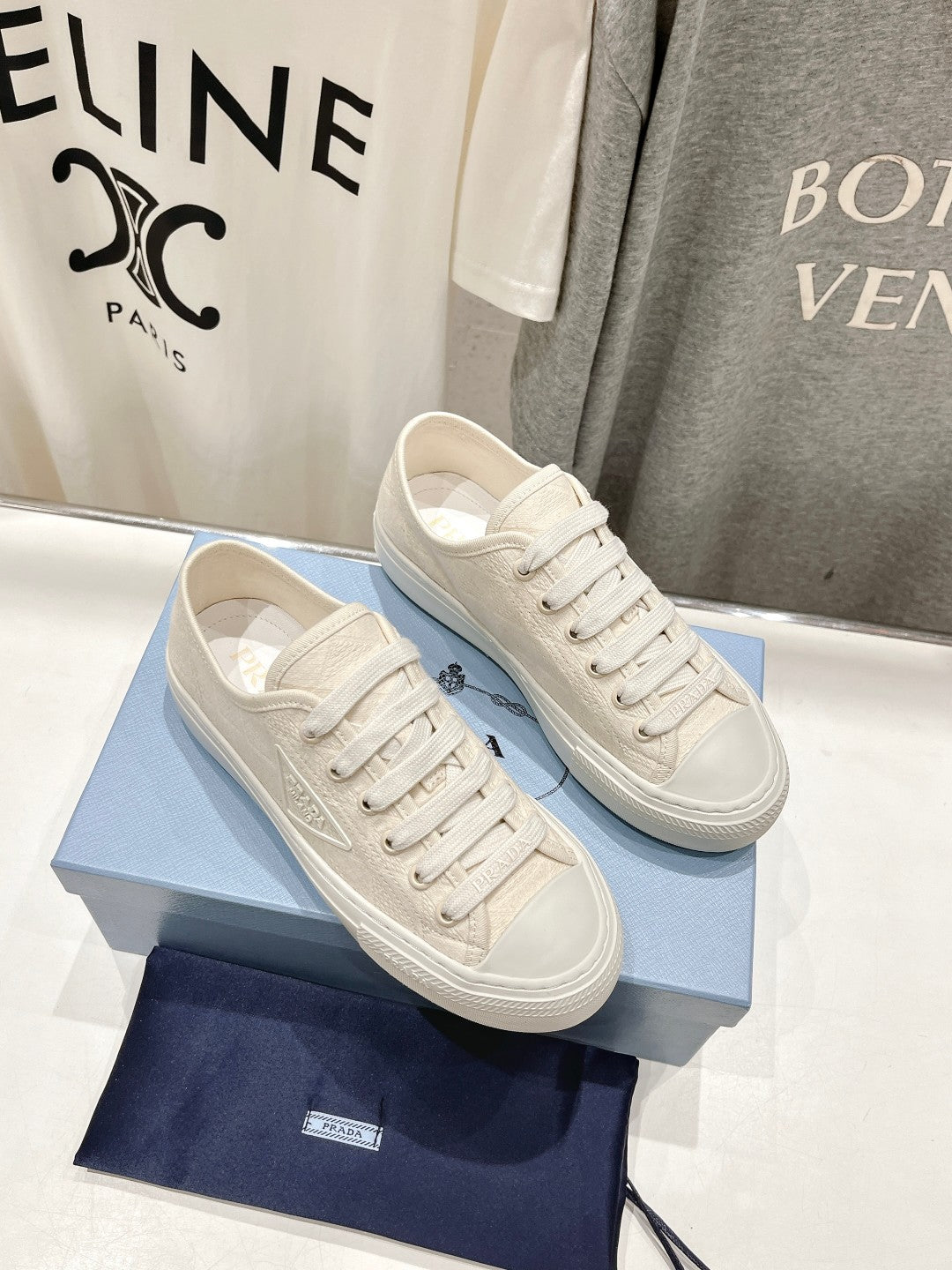 PRA PRINTED COTTON SNEAKERS WHITE CANVAS、mysite、Cacoeks