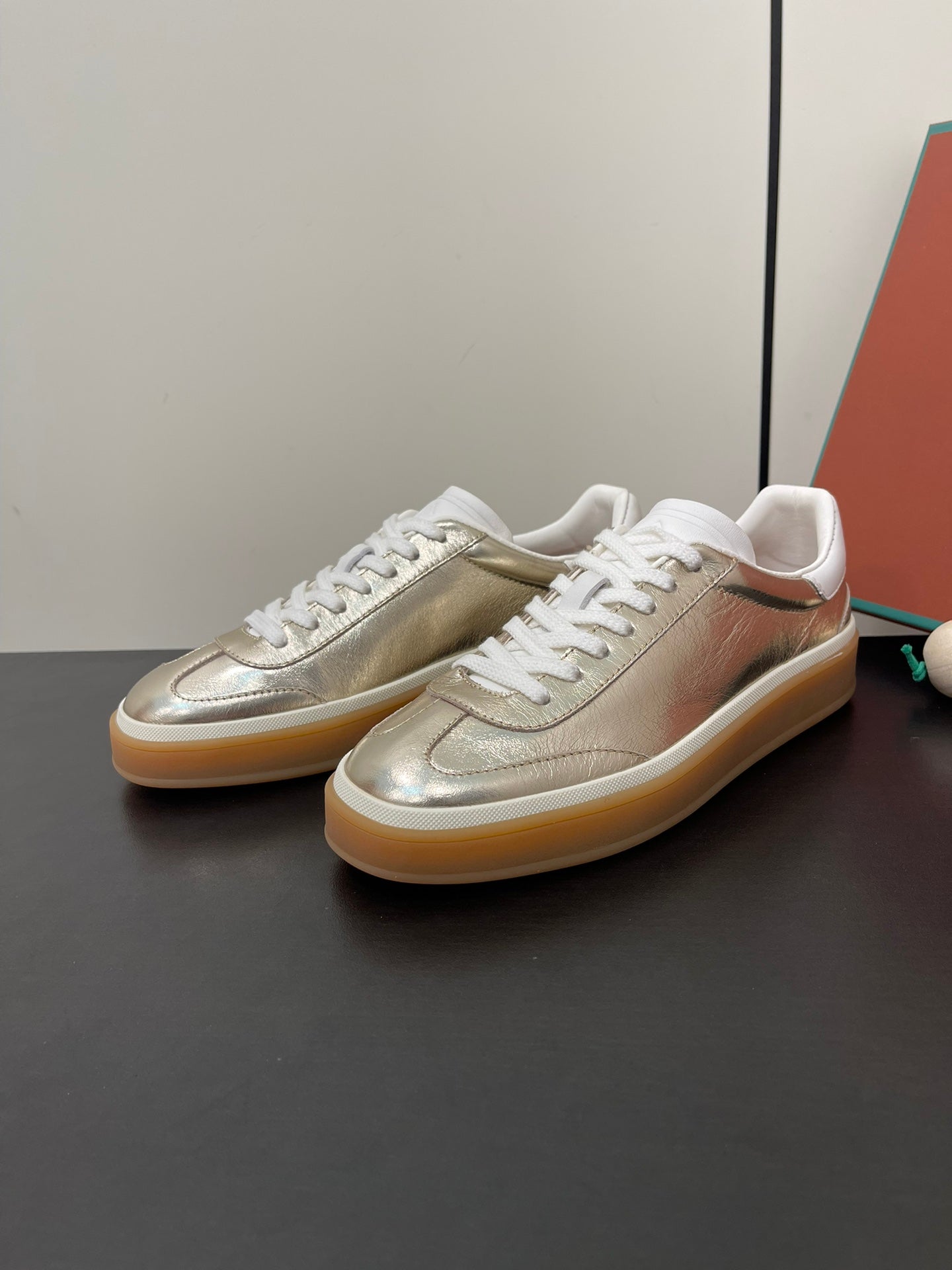 LP TENNIS WALK SNEAKERS LIGHT GOLD CALFSKIN、mysite、Cacoeks