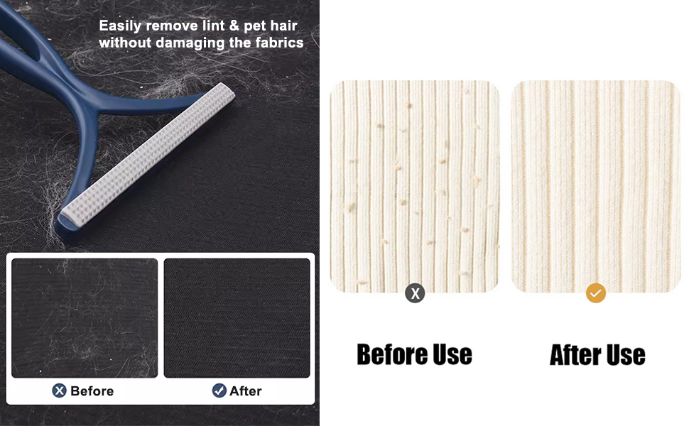 Remove lint & pet hair without damaging the fabrics