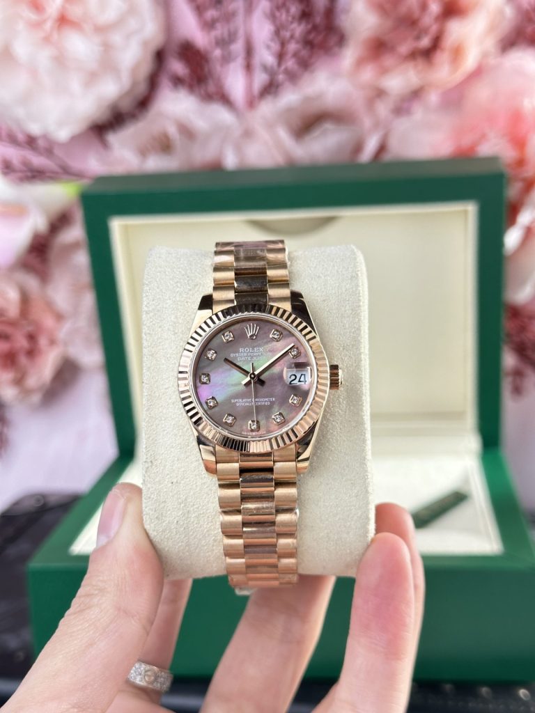 Đồng Hồ Rolex DateJust Rose Gold 178275 Nữ Mặt Xà Cừ Tím Replica 11 31mm (2)