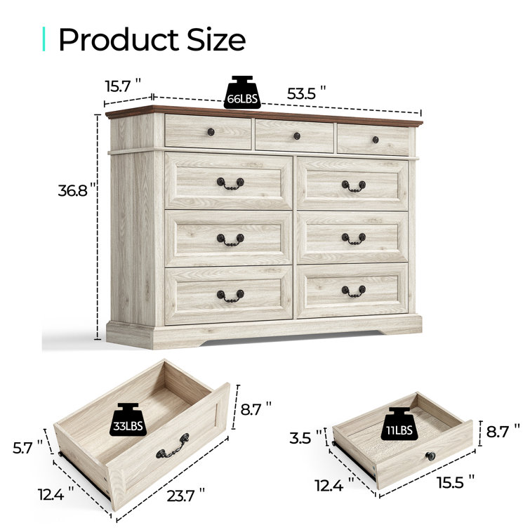 Debanhi 9 Drawer 53.5'' W Dresser
