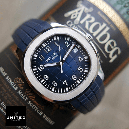 Patek Philippe White Gold Replica 5 Patek Philippe Geneve Blue Dial Replica front view