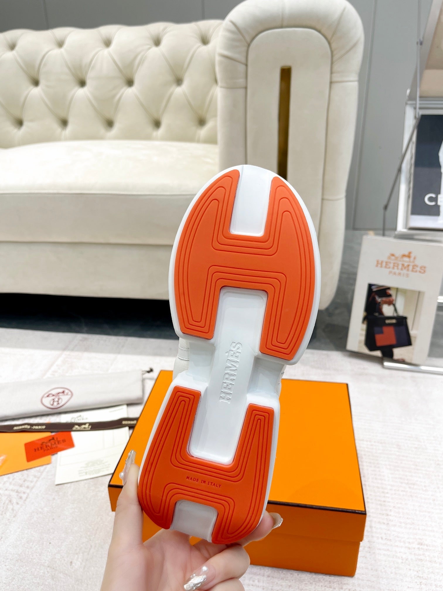 GIGA SNEAKER IN WHITE CREAM STITCHED MESH AND CALFSKIN、mysite、Cacoeks