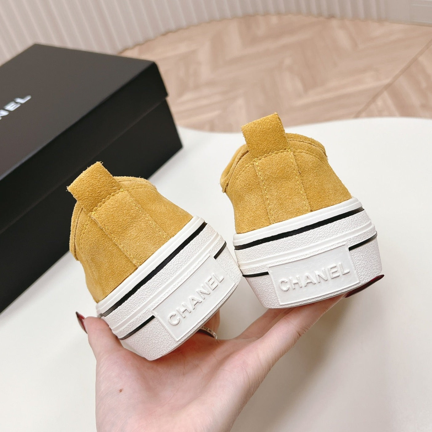 Double C Platform Biscuit Shoes Fabric Amber Yellow、mysite、Cacoeks