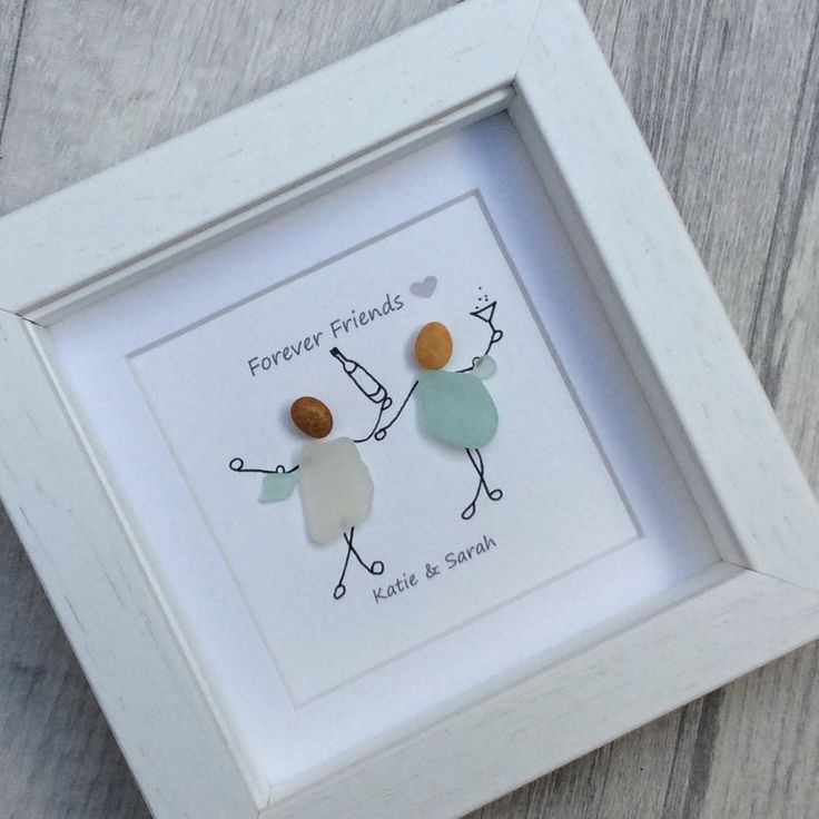 Pretty personalized friendship sea glass art