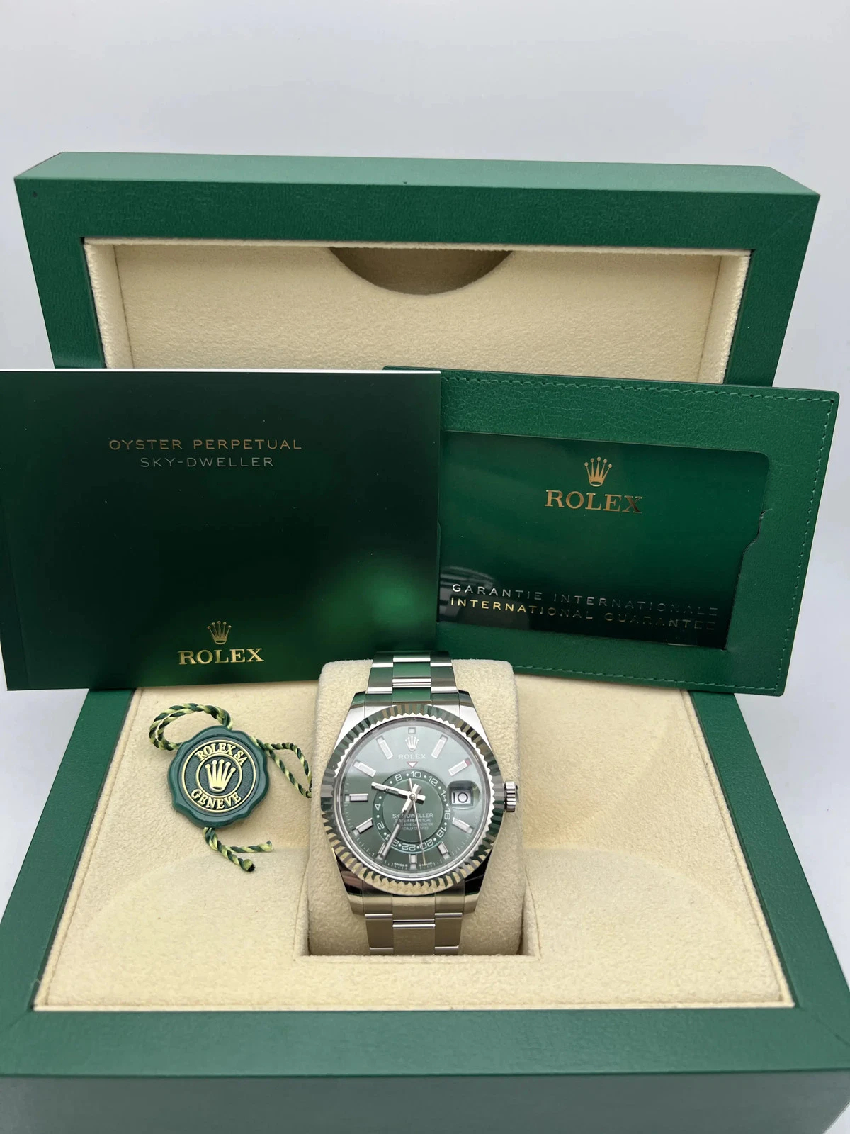 Rolex Sky-Dweller Green Dial Super Clone Swiss ReplicaWatch Oyster Bracelet Ref 336934 9002 Swiss Movement