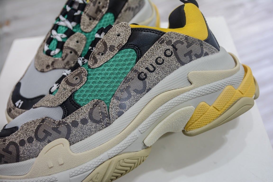 Balenciaga Triple S Sneaker x Gucci in Beige Yellow、mysite、Cacoeks