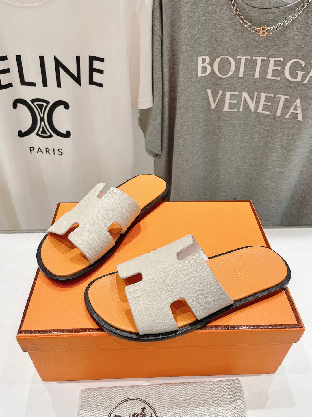 IZMIR SANDAL CREAM WHITE MIX LIGHT ORANGE LAMBSKIN、mysite、Cacoeks