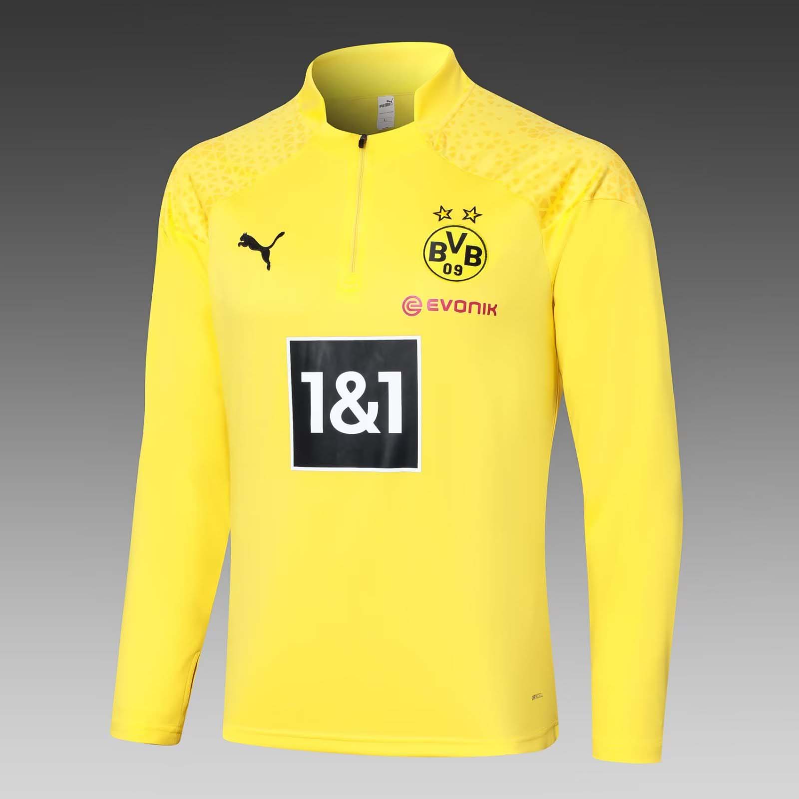 2023/2024 Dortmund Half-Pull Training Suit Yellow Football Shirt 1:1 Thai Quality Set:football jersey mysite: unitedjerseyfootball 邓江浪:football
