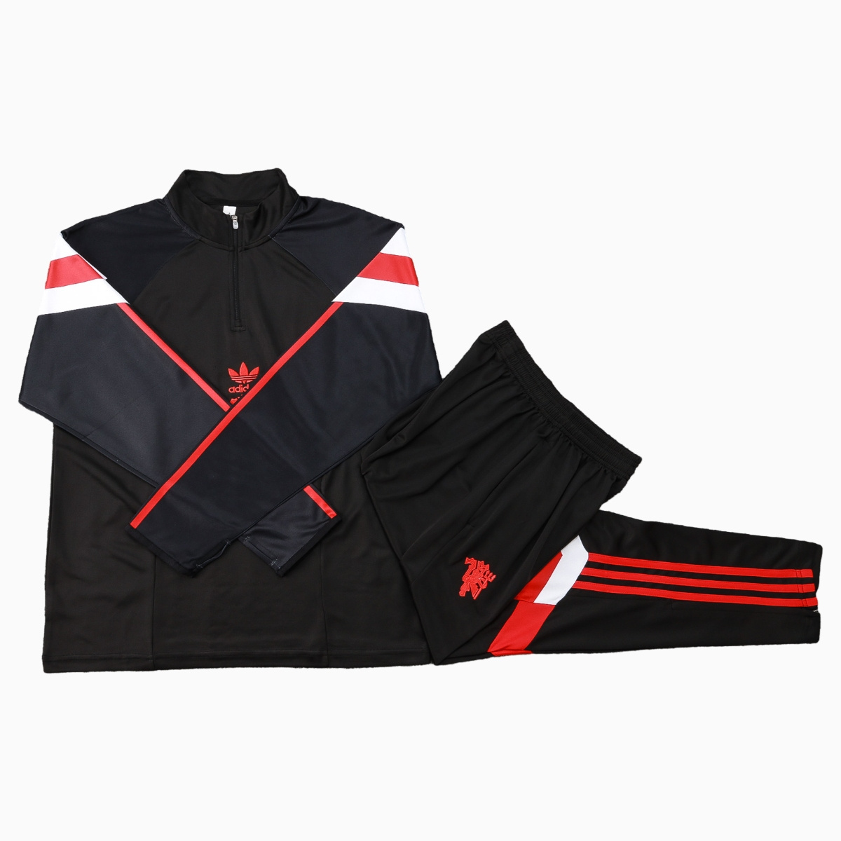 ManixJersey.com | Manchester United 24-25 Originals LFSTLR Long Sleeve Training Set - Black -Customize Name, Number and Patch | Worldwide Shipping