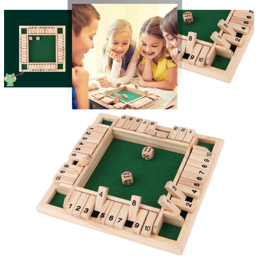 Wooden Dice Game, Learning Tool, Solid Pine Wood, Simple and Fun - Ozerty