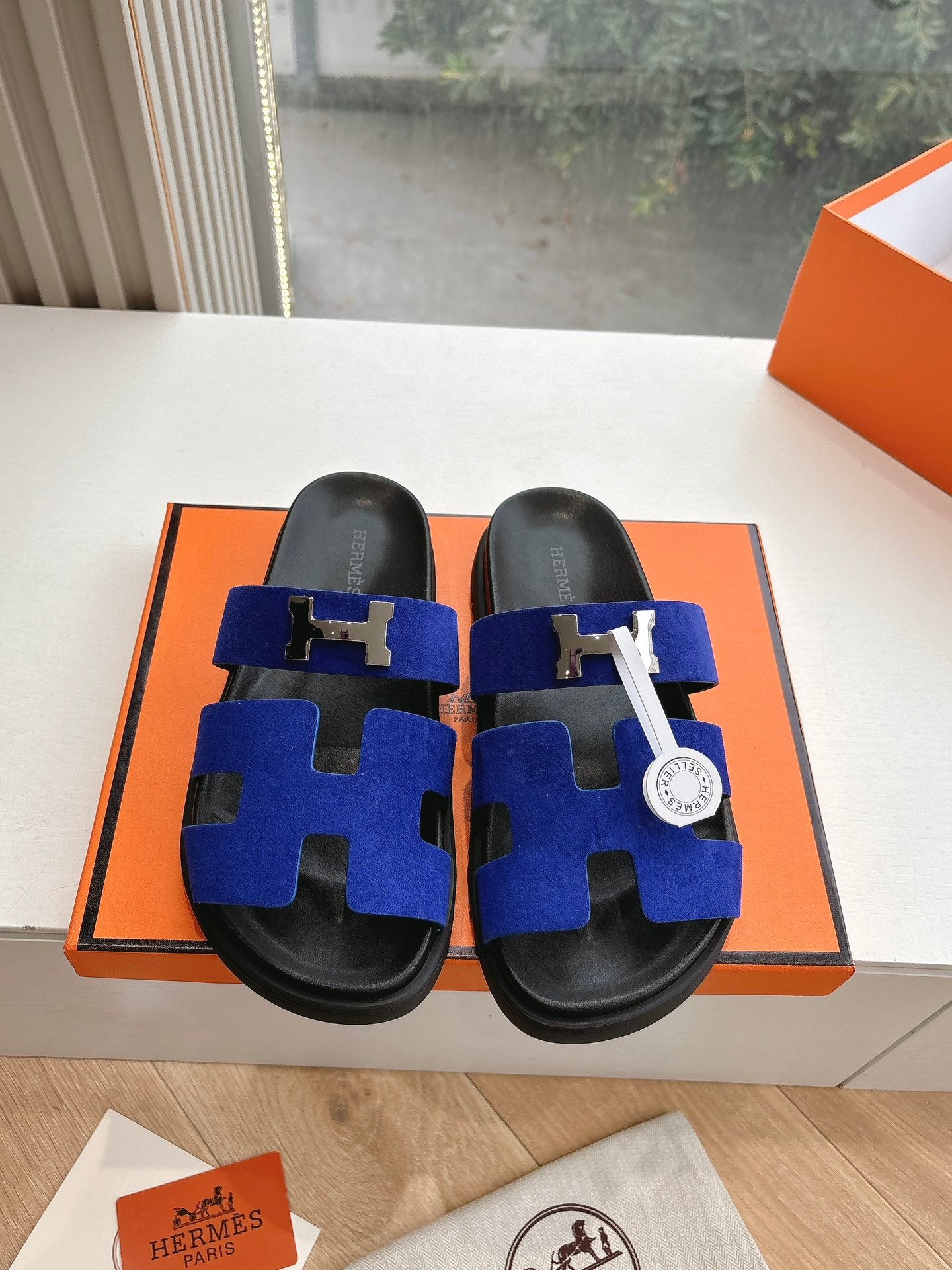 CHYPRE SANDAL IN COBALT BLUE SUEDE、mysite、Cacoeks