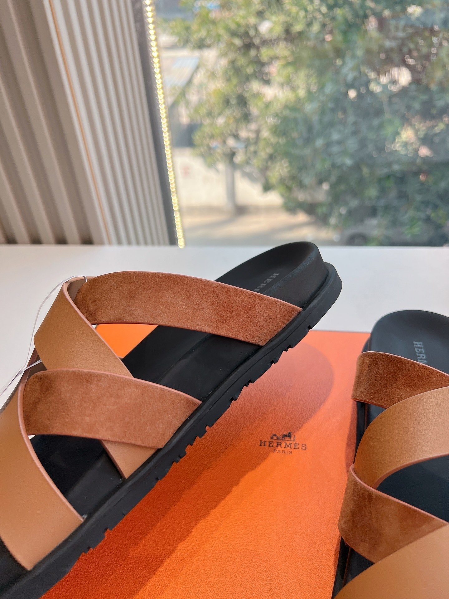 KAZIMIR SANDAL IN BRONZE BROWN CALFSKIN AND SUEDE、mysite、Cacoeks