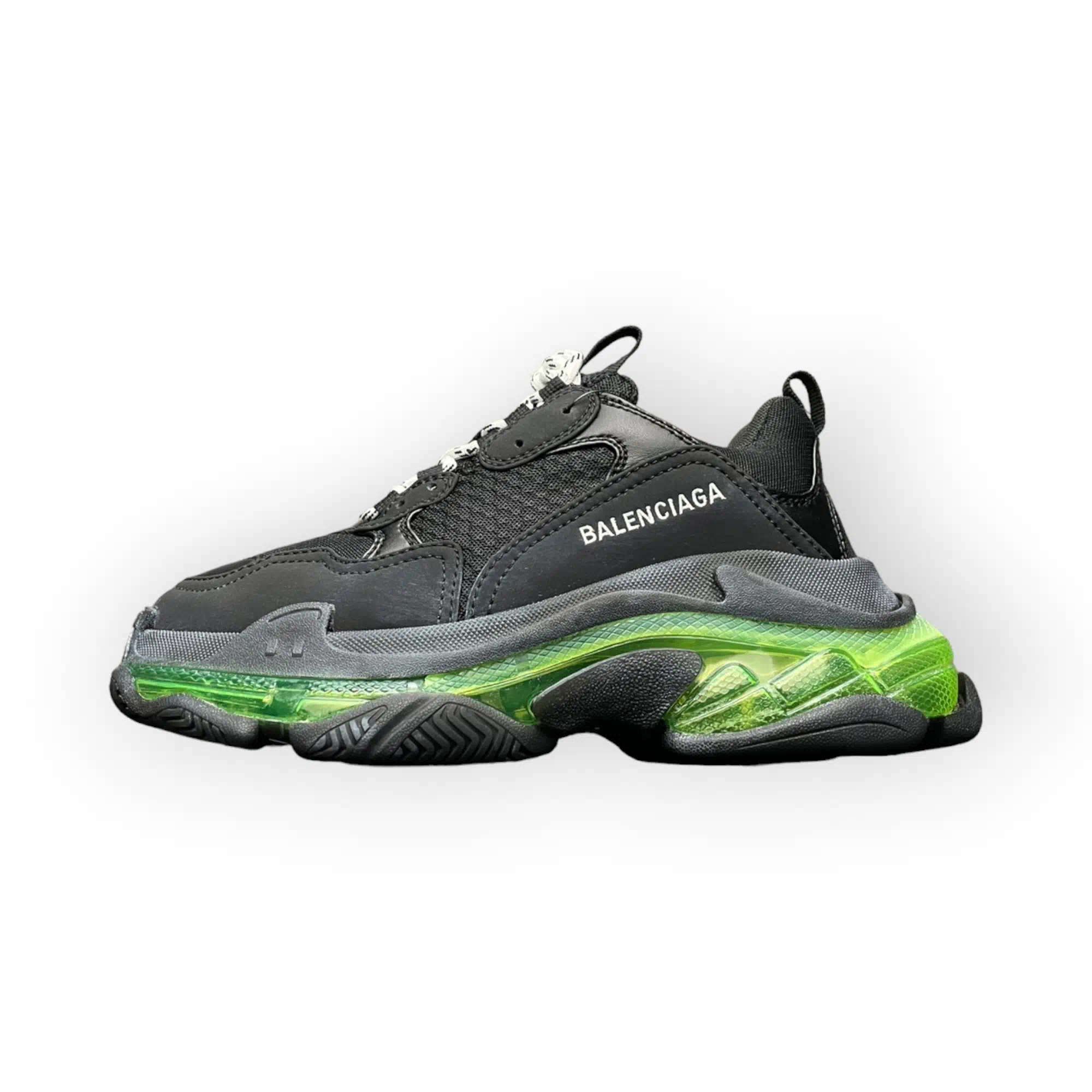 Balenciaga Triple S Sneaker in Black Yellow Fluo、mysite、Cacoeks