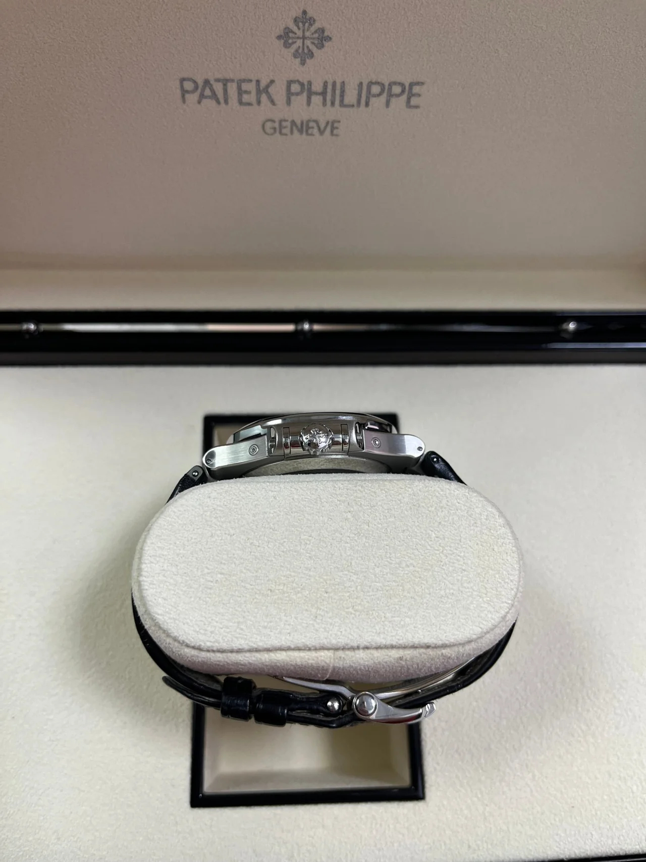 Patek Philippe Nautilus 5726A-001 Super Clone – Moon Phase Black Dial on Leather Strap