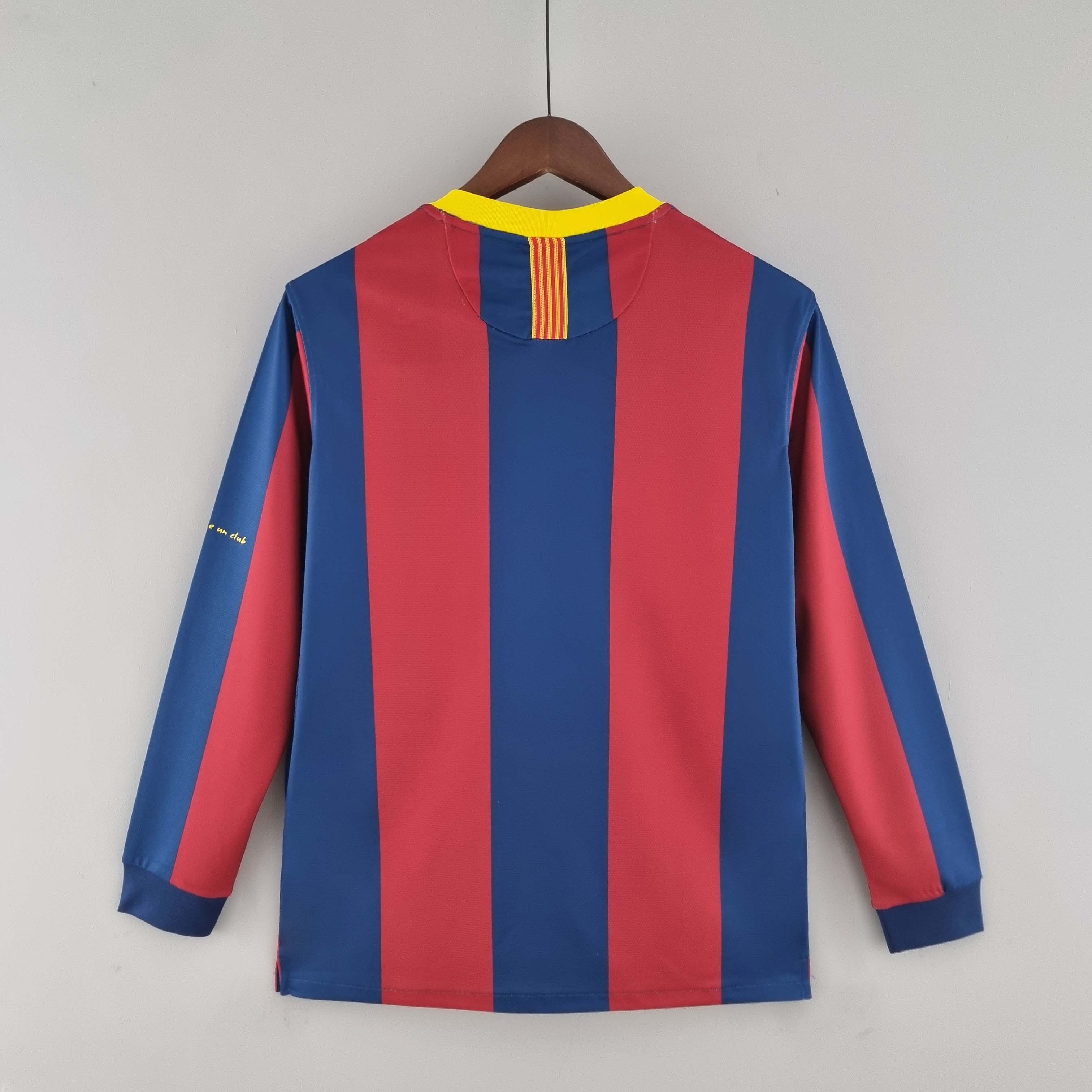 2010/2011 Retro Long Sleeve Barcelona Home Football Shirt 1:1 Thai Quality:football jersey mysite: unitedjerseyfootball 邓江浪:football
